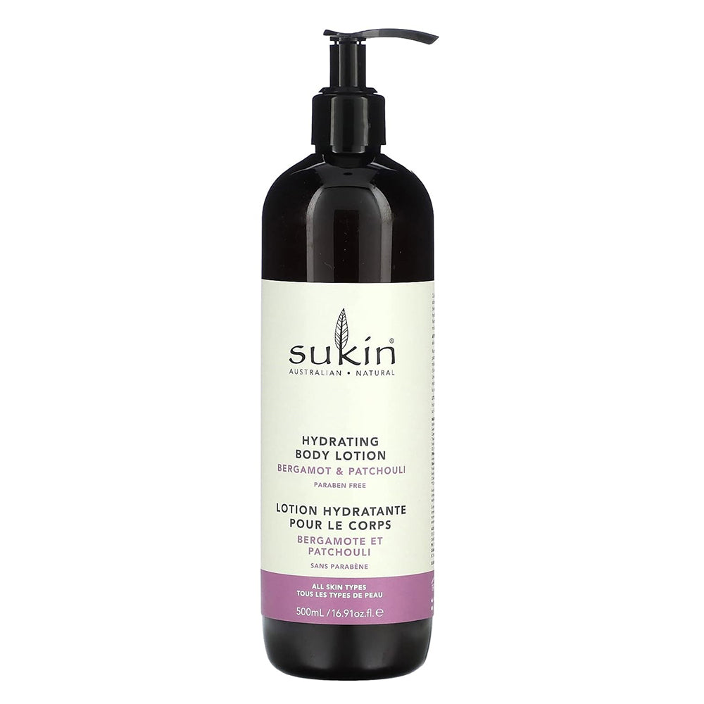 Sukin Hydrating Body Lotion Bergamot and Patchouli Scent Body Lotion For Women for All Skin Type 16.91Oz (500ml)