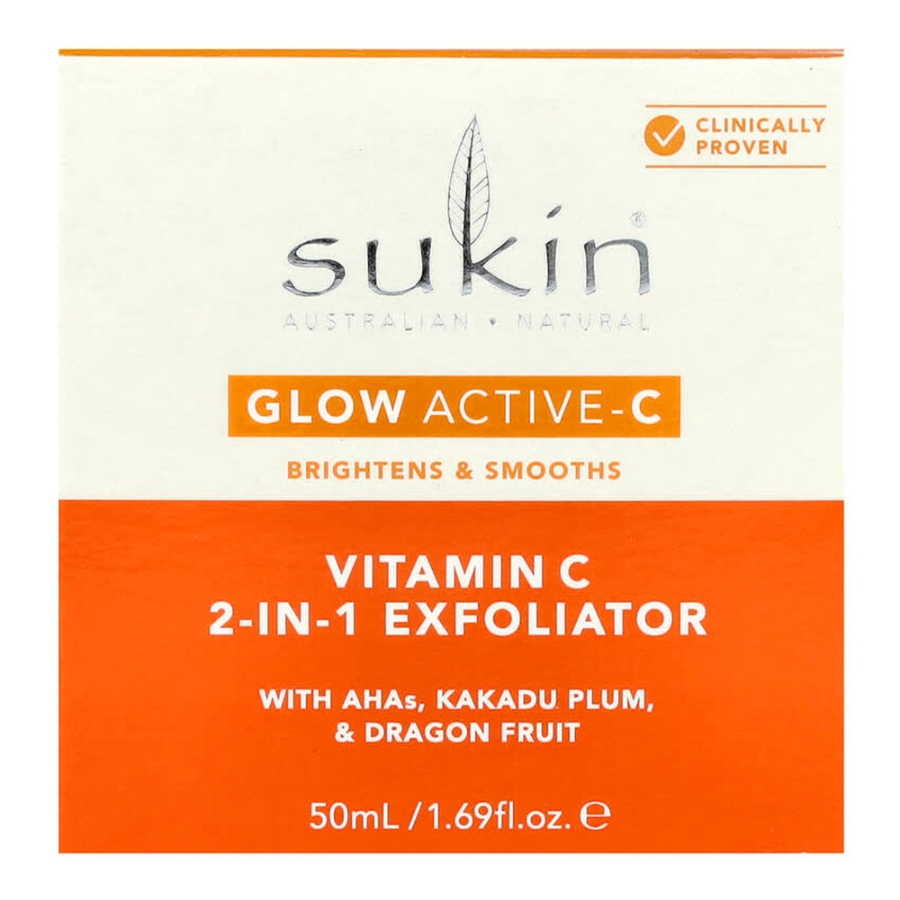 Sukin Glow Active-C Vitamin C 2 in 1 Exfoliator 1.69Oz (50ml)