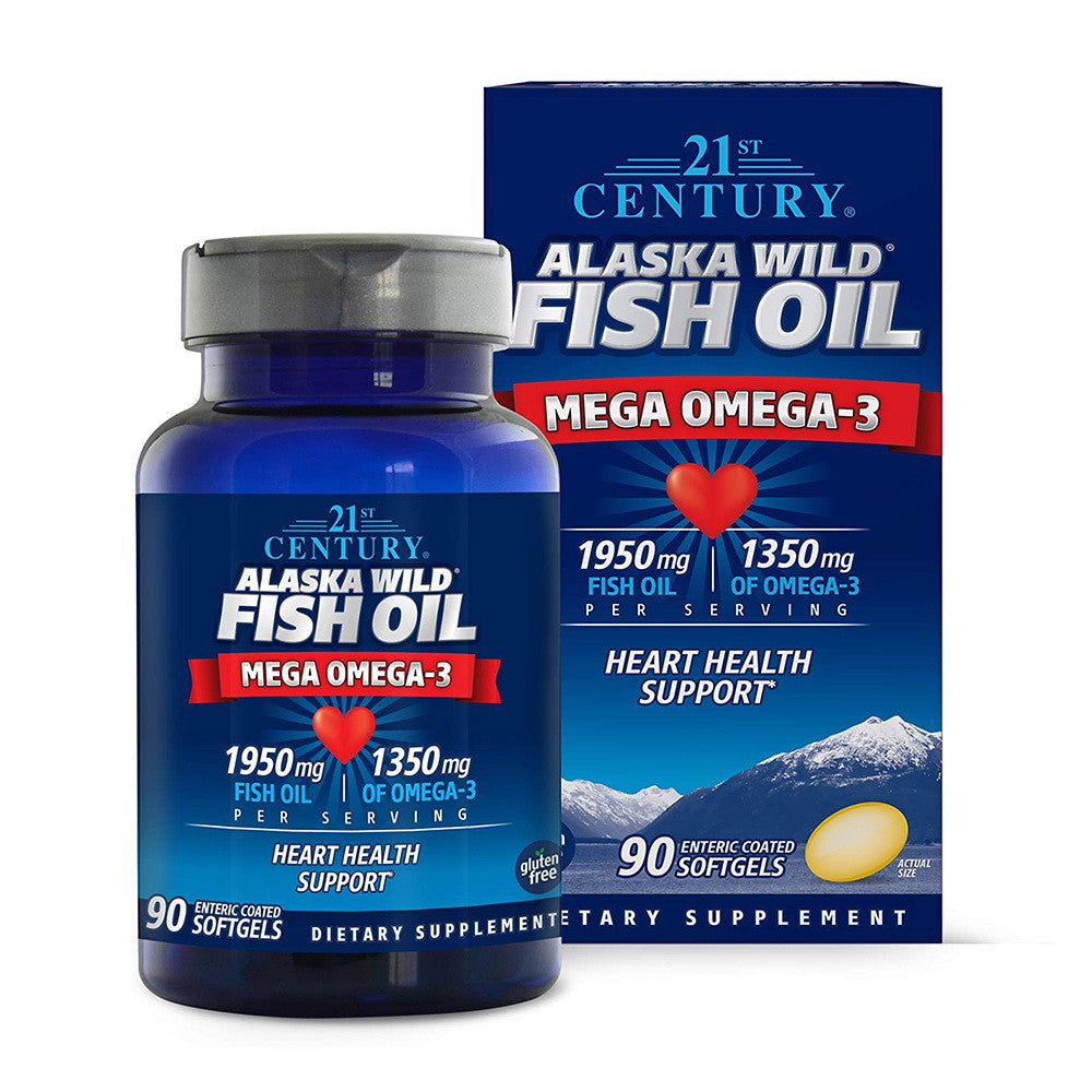 21St Century Alaska Wild Fish Oil Mega Omega-3 Softgels - 90 Ea