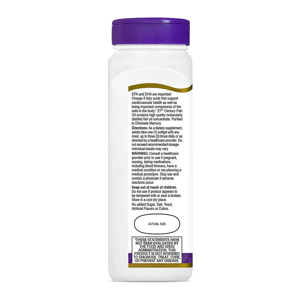 21St Century Omega 3 And 6 Fish Oil 1200Mg Softgels - 90 Ea