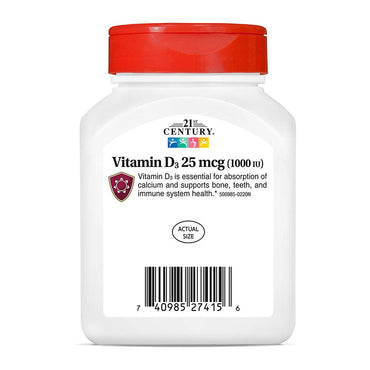 21St Century Vitamin D3-1000 Iu High Potency Softgels - 250 Ea