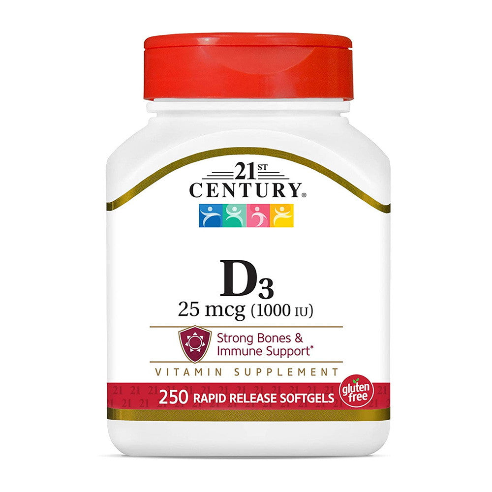 21St Century Vitamin D3-1000 Iu High Potency Softgels - 250 Ea