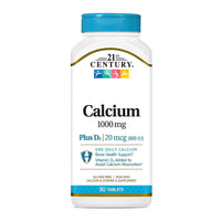 21St Century Calcium 1000 Plus D, High Potency D3 Caplets - 90 Ea
