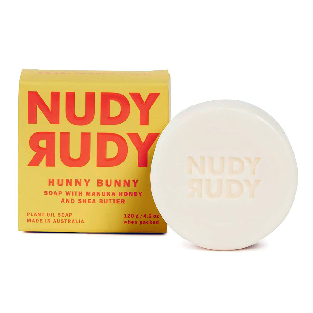 Nudy Rudy Hunny Bunny Plant Oil Soap with Manuka Honey and Shea Butter 4.2Oz (120g)