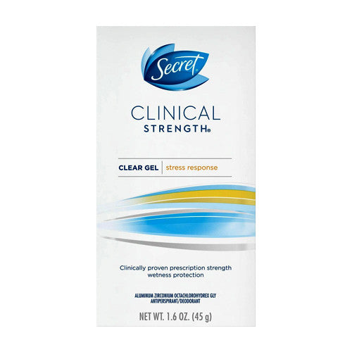 Secret Clinical Strength Antiperspirant and Deodorant Stress Response, Clear Gel, 1.6 Oz