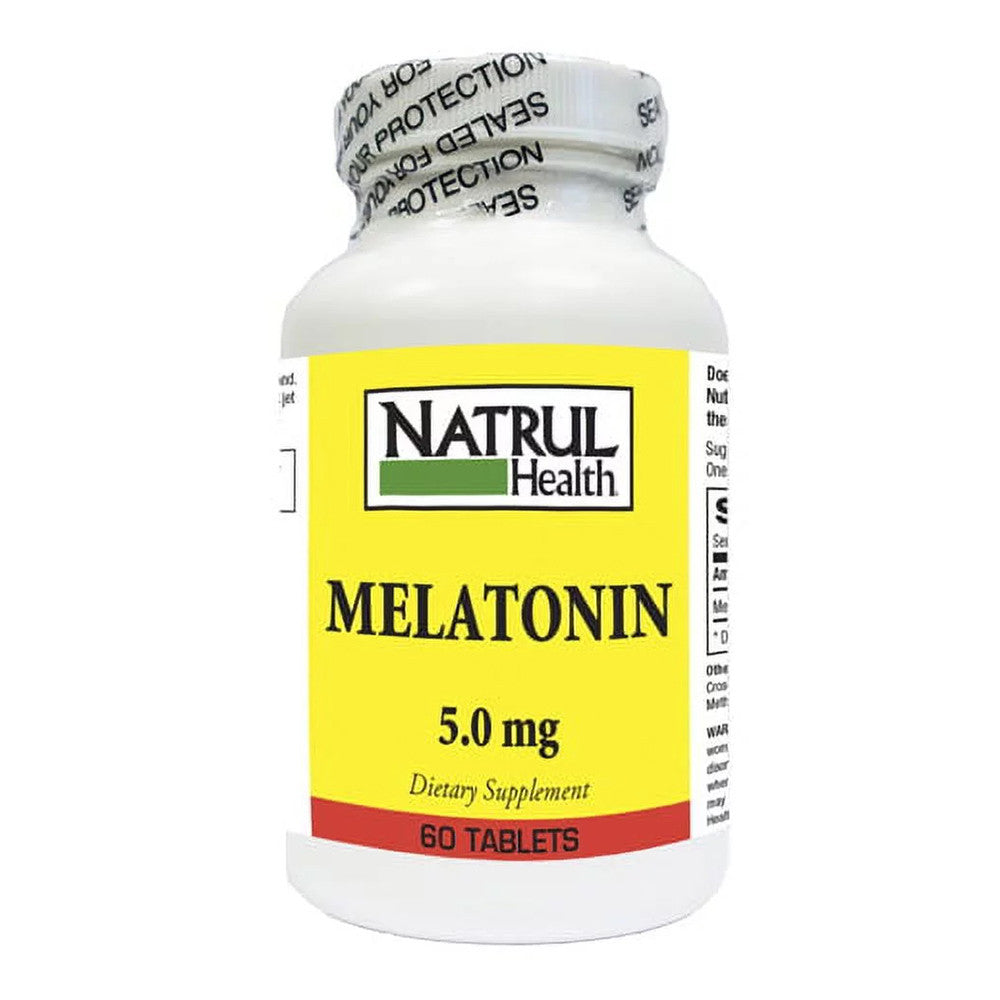 Nat Rul Health Melatonin 5 Mg Supplement Tablets, 60 Ea