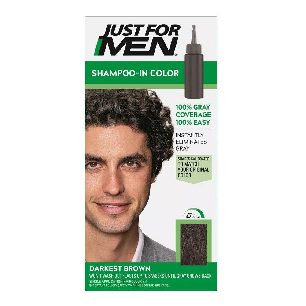 Just For Men Shampoo-in Gray Hair Color, H-50 Darkest Brown, 1 Ea