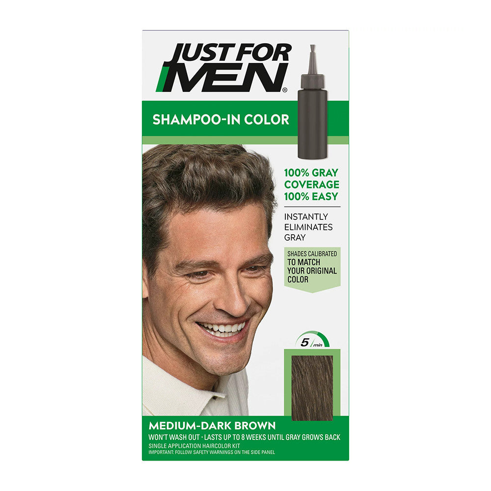 Just For Men Shampoo-In Hair Color, Medium-Dark Brown - Kit