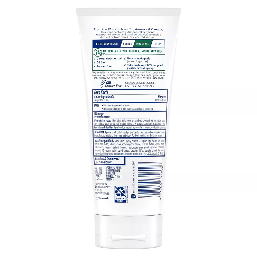 St. Ives Blackhead Clearing Scrub Green Tea and Bamboo, 6 Oz