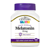 21st Century Melatonin Quick Dissolve 10 mg Tablets, Cherry, 120 Ea