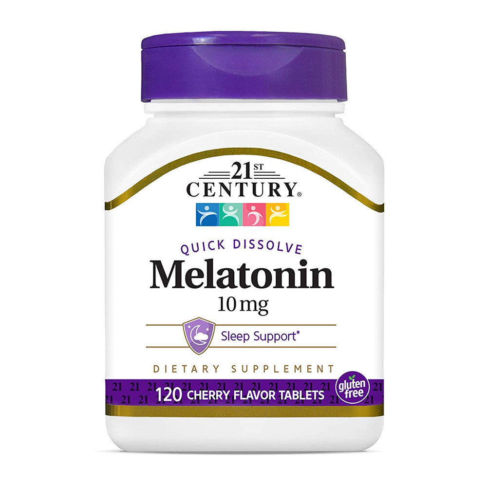 21st Century Melatonin Quick Dissolve 10 mg Tablets, Cherry, 120 Ea