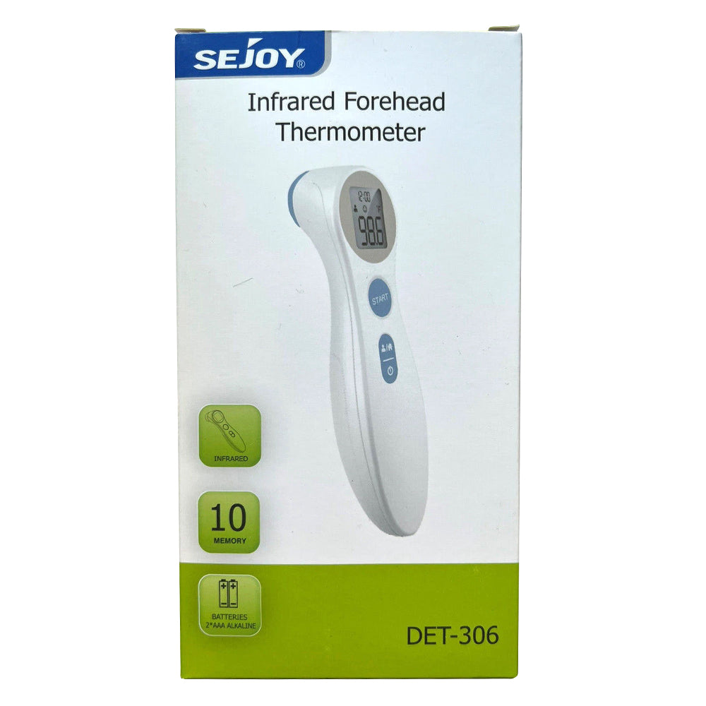 Sejoy Infrared Forehead Thermometer Model DET 306 Includes Batteries 1 Ea
