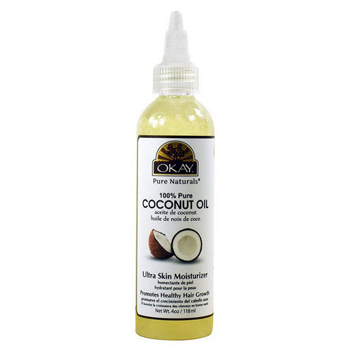 Okay 100% Pure Coconut Oil For hair And Skin, 4 Oz