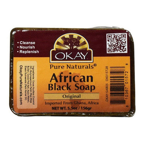 Okay African Black Soap Original, 5.5 Oz