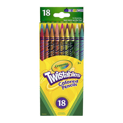 Crayola Twistables Colored Pencils, Assorted Colors, 18 Ea
