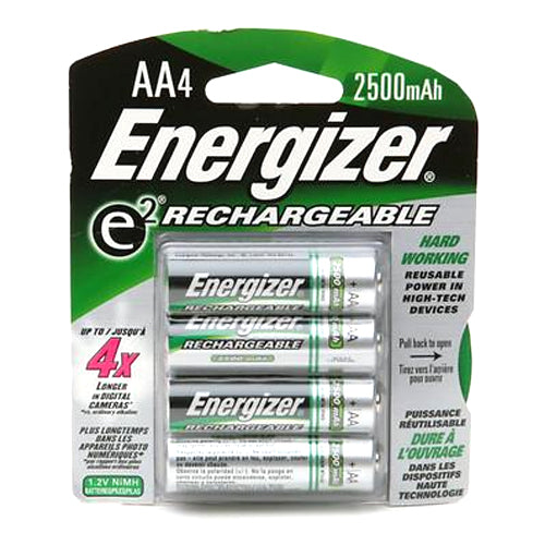 Energizer Rechargeable Power AA Batteries Long Lasting 4Ea