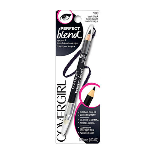Cover Girl Perfect Blend Eye Pencil, Basic Black, Neutral Shade #100, 0.03 Oz