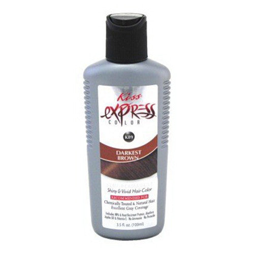 Kiss Express Color #K89 Semi- Permanent Darkest Brown, 3.5 Oz