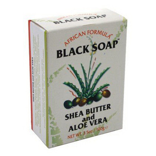 African Formula Black Soap Shea Butter and Aloe Vera, 3.5 Oz