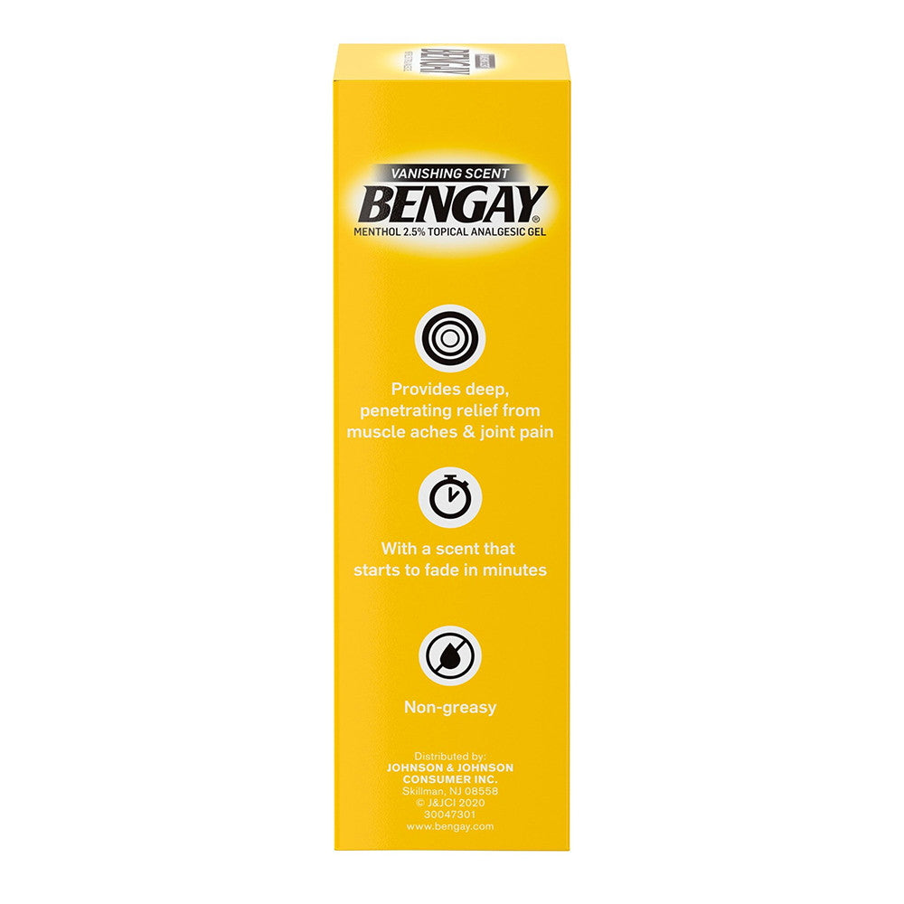 Bengay Vanishing Scent Non Greasy Pain Relief Gel, 2.0 Oz