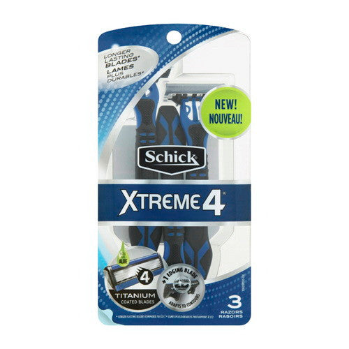 Schick Xtreme4 Mens Disposable Razor, 3 Ea
