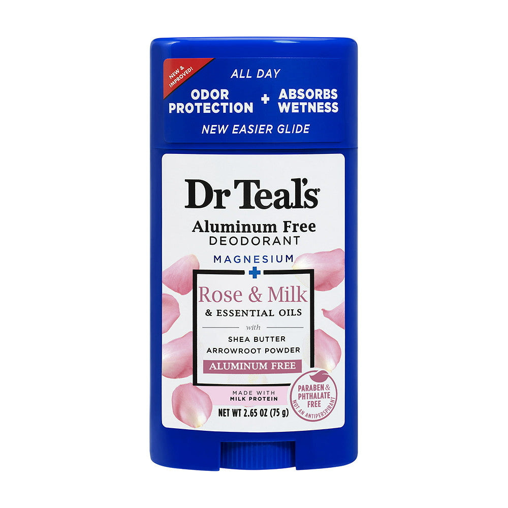 Dr Teals Aluminum Free Deodorant Rose And Milk, 2.65 Oz