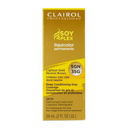 Clairol Professional Soy4Plex 5GN/35G Lightest Gold Neutral Brown Liquicolor Permanent Hair Color, 2 Oz