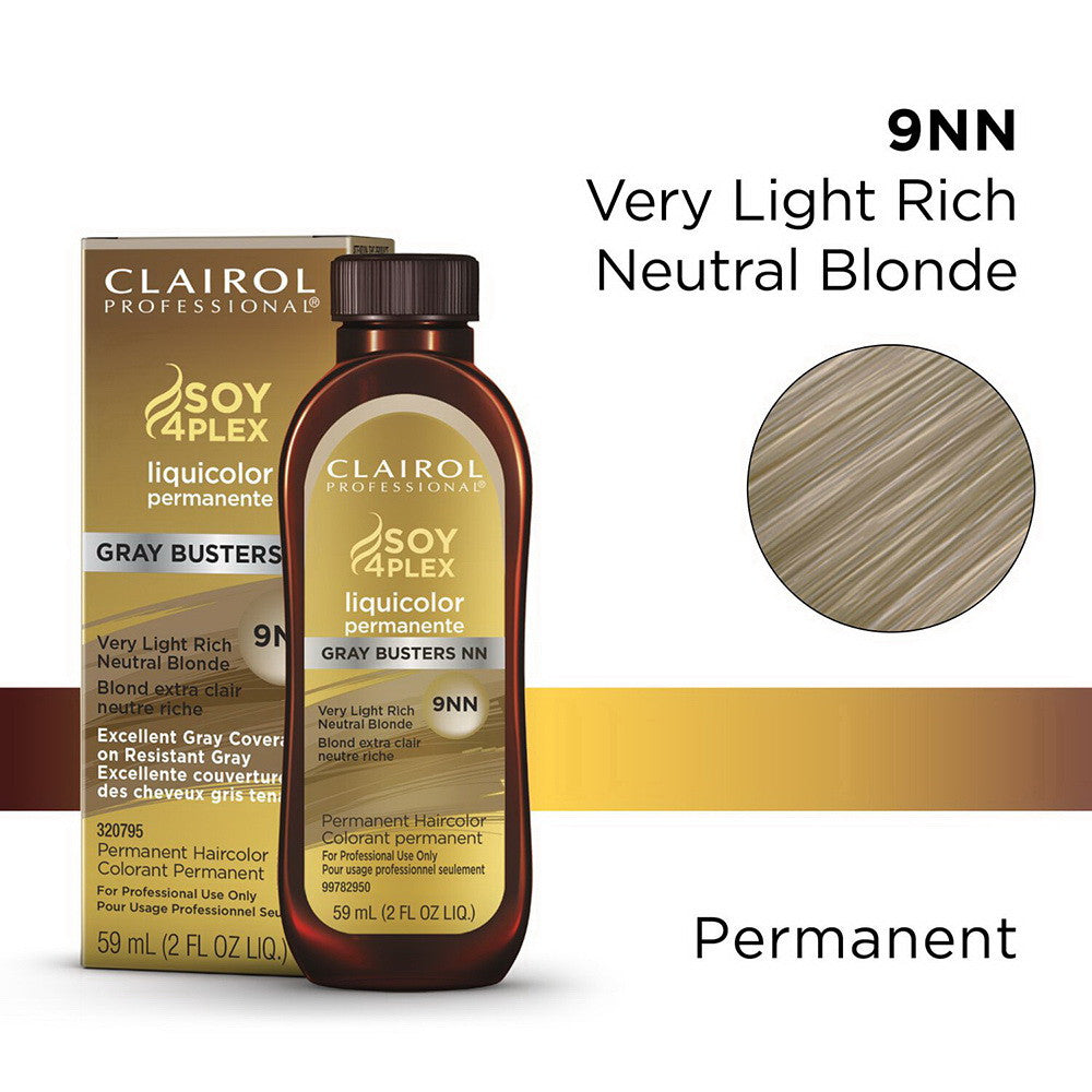 Clairol Soy 4 Plex Permanent Hair Liquicolor, 9NN Very Light Rich Neutral Blonde, 2 Oz