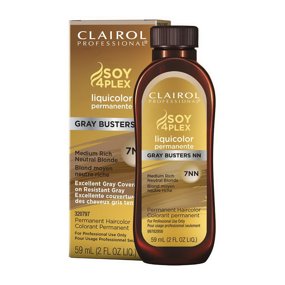 Clairol Professional 7NN Medium Rich Neutral Blonde Liquicolor Soy4Plex Permanent Hair Color, 2 Oz