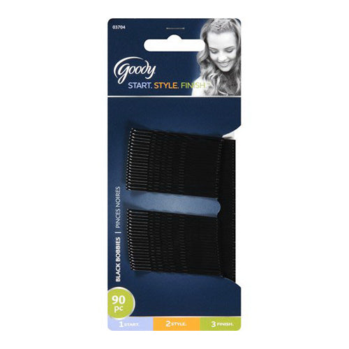Goody Bobby Black Hair Pins Secure Hold 90Ea