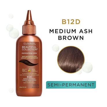 Clairol Beautiful Collection, Medium Ash Brown B12D Hair Color, 3 Oz