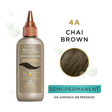 Clairol Semi Permanent Hair Color, Advanced Gray Solution, 4A Chai Brown, 3 Oz