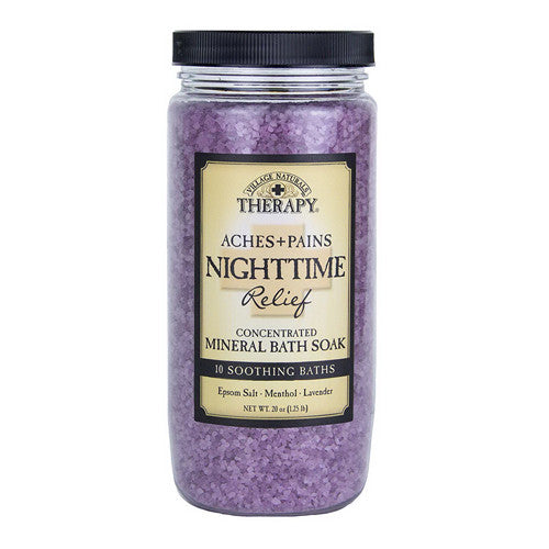 Village Naturals Aches And Pains Nighttime Relief Mineral Bath Soak, 20 Oz