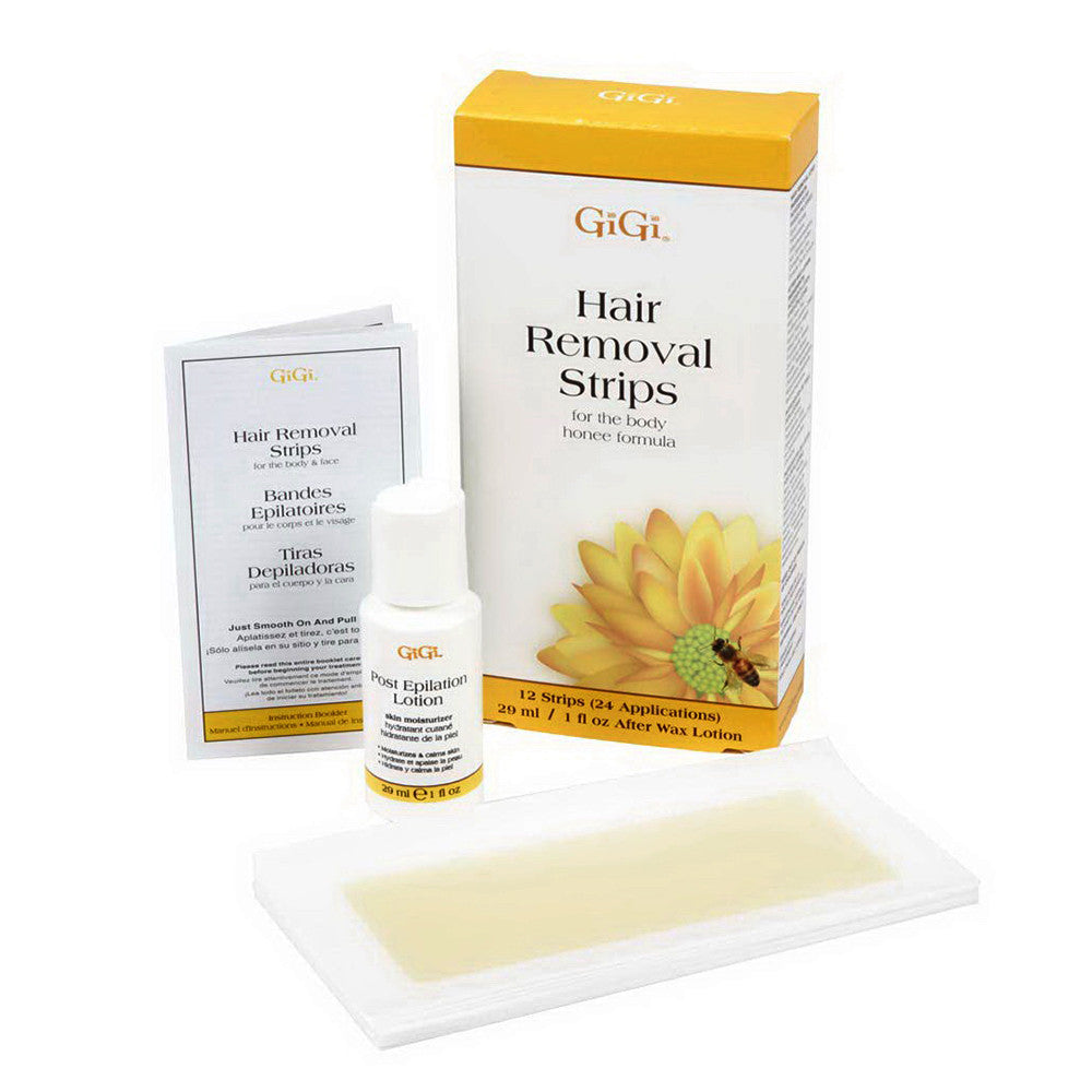 Gigi Hair Removal Strips for the Body with Honey Formula, 12 Ea