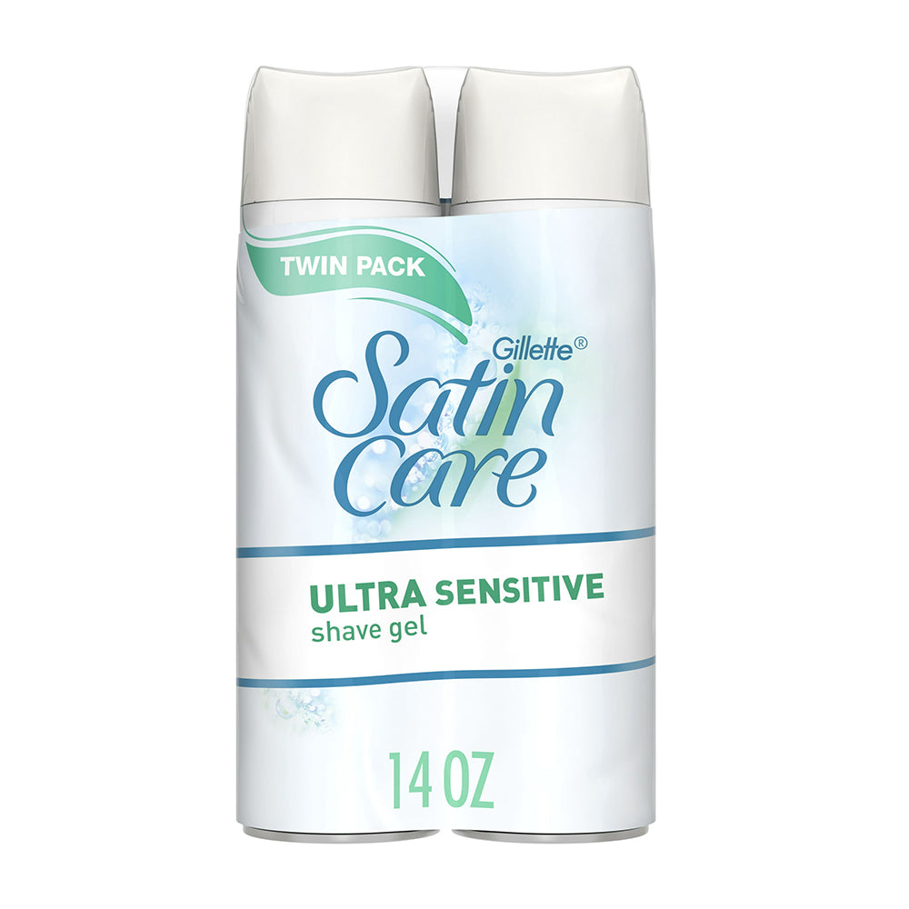 Gillette Satin Care Ultra Sensitive Womens Shave Gel Twin Pack 7Oz (198g)