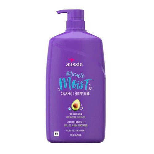 Aussie Miracle Moist Hair Shampoo with Pump, Avocado and Australian Jojoba Oil, 26.2 Oz