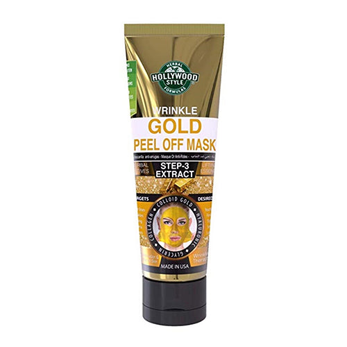 Hollywood Style Wrinkle Gold Peel Off Face Mask Tube, Extract, 3.2 Oz