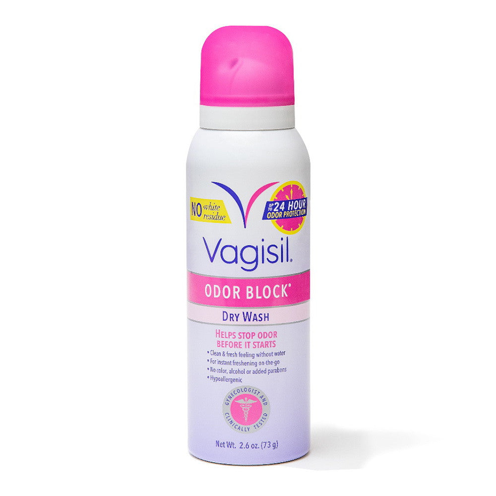 Vagisil Odor Block Feminine Dry Wash Deodorant Spray for Women, 2.6 Oz