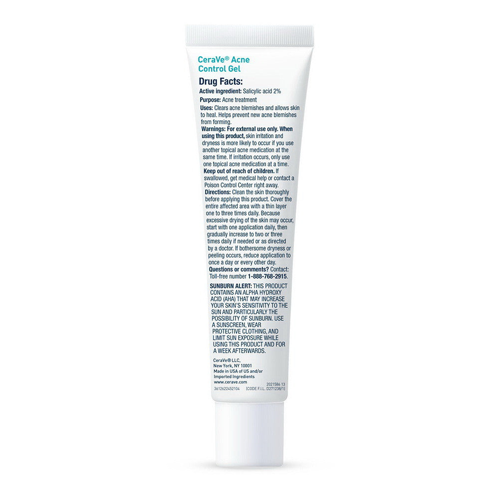 CeraVe Salicylic Acid Acne Control Gel, Acne Treatment for Face, 1.35 Oz