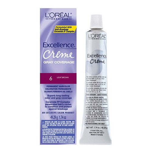 Loreal Excel Creme Color, 6 Light Brown, 1.74 Oz