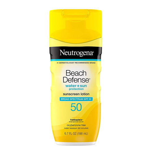 Neutrogena Beach Defense Water + Sun Protection Sunscreen Lotion Broad Spectrum SPF 50, 6.7 Oz
