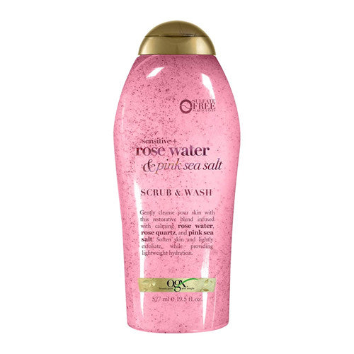 Ogx Pink Sea Salt and Rosewater Gentle Soothing Body Scrub, 19.5 Oz