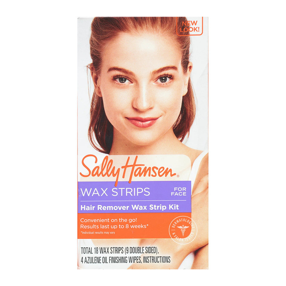 Sally Hansen Hair Remover Wax Strip Kit for Face, 18 Ea