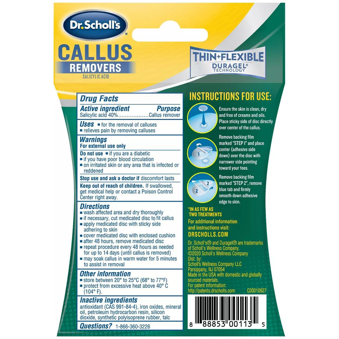 Dr Scholl's Duragel Technology Salicylic Acid Callus Remover Cushion, 4 Ea