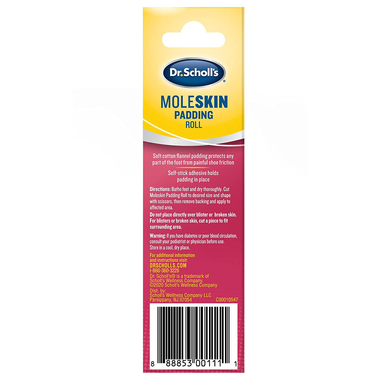 Dr. Scholls Moleskin Soft Padding Roll, 24" x 4 5/8", 1 Ea