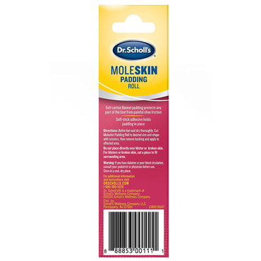 Dr. Scholls Moleskin Soft Padding Roll, 24" x 4 5/8", 1 Ea