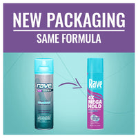 Rave 4X Mega Humidity Resistant Aerosol Hair Spray, 11 Oz