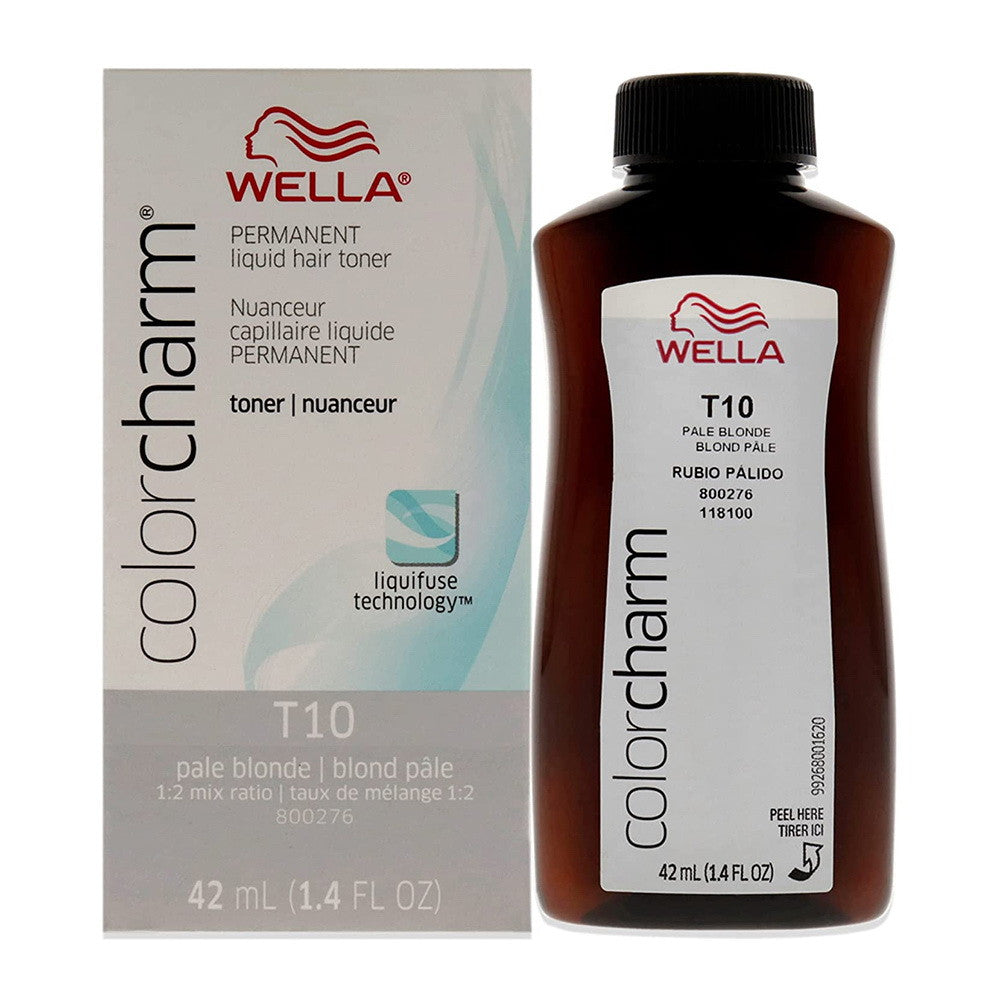 Wella Color Charm Permanent Liquid Hair Toner, T10 Pale Blonde, 1.4 Oz