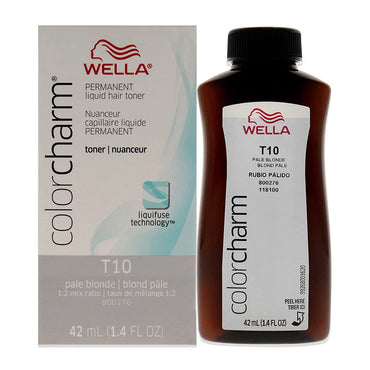 Wella Color Charm Permanent Liquid Hair Toner, T10 Pale Blonde, 1.4 Oz