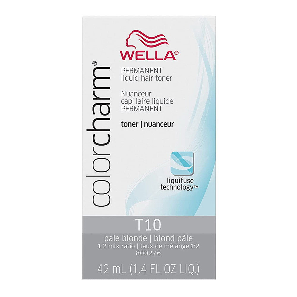 Wella Color Charm Permanent Liquid Hair Toner, T10 Pale Blonde, 1.4 Oz